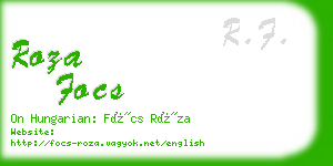 roza focs business card